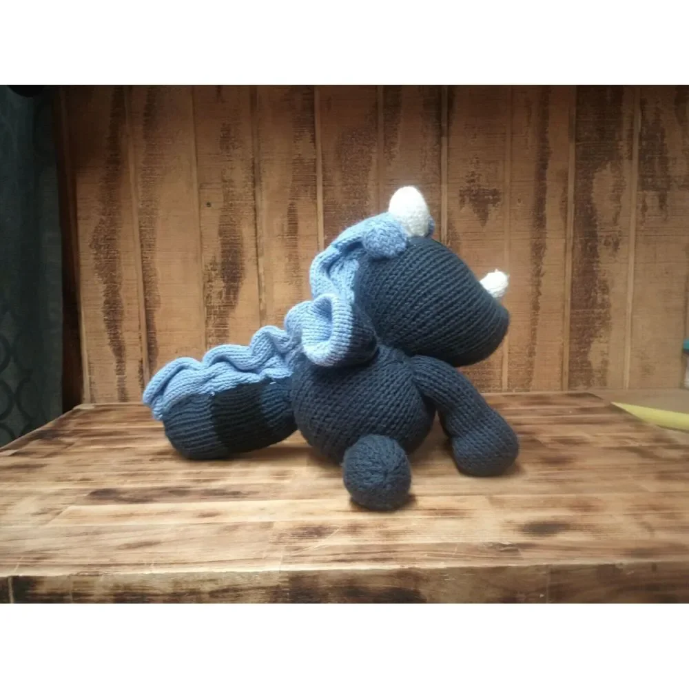 Hand Crochet Blue Dragon Stuffed Animal Plush Toy Amigurumi Homemade‎ 12